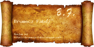 Brumecz Fabó névjegykártya